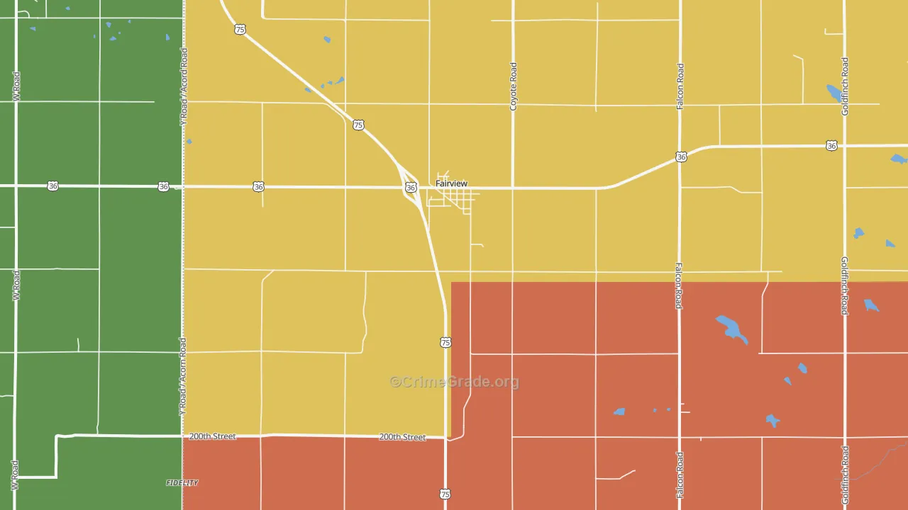 Fairview, KS Map of Murder Rates