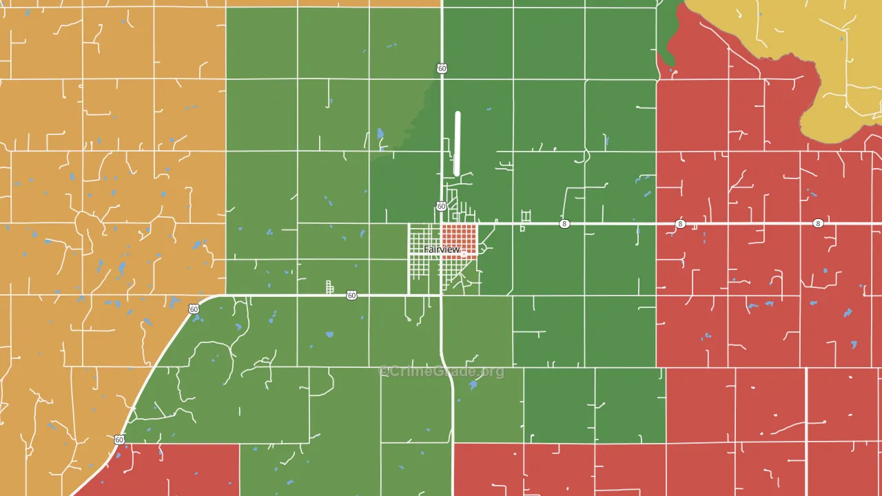 Fairview, OK Map of Murder Rates
