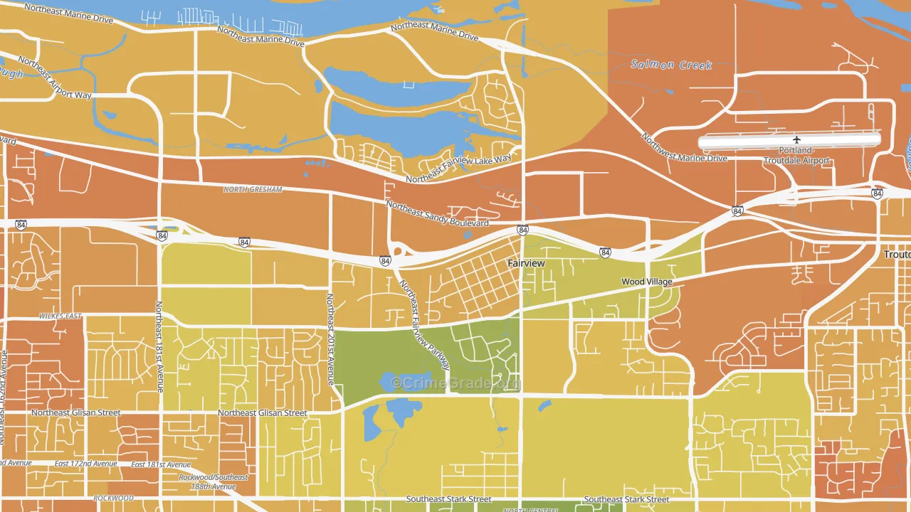Fairview, OR Map of Murder Rates