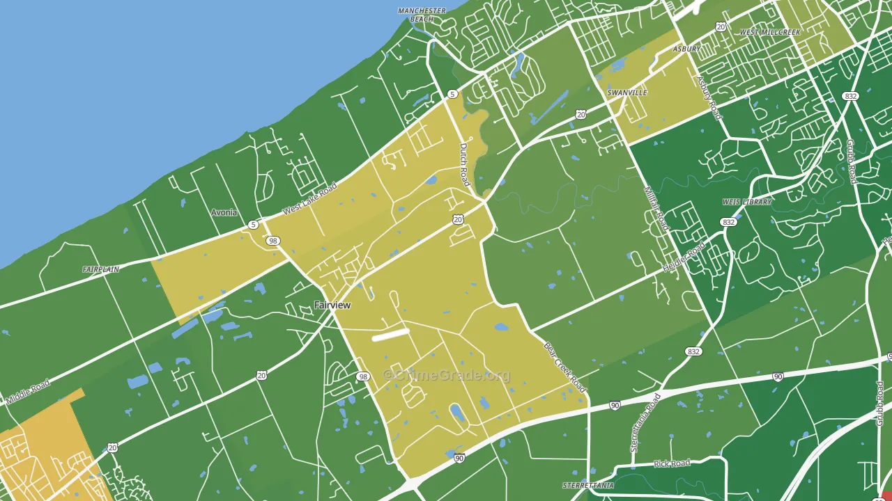 Fairview, PA Map of Murder Rates