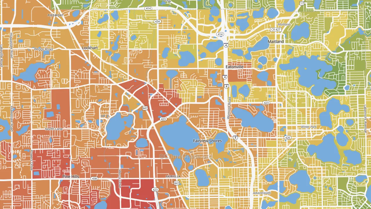 Fairview Shores, Orlando, FL Map of Murder Rates