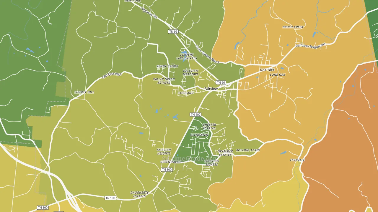Fairview, TN Map of Murder Rates