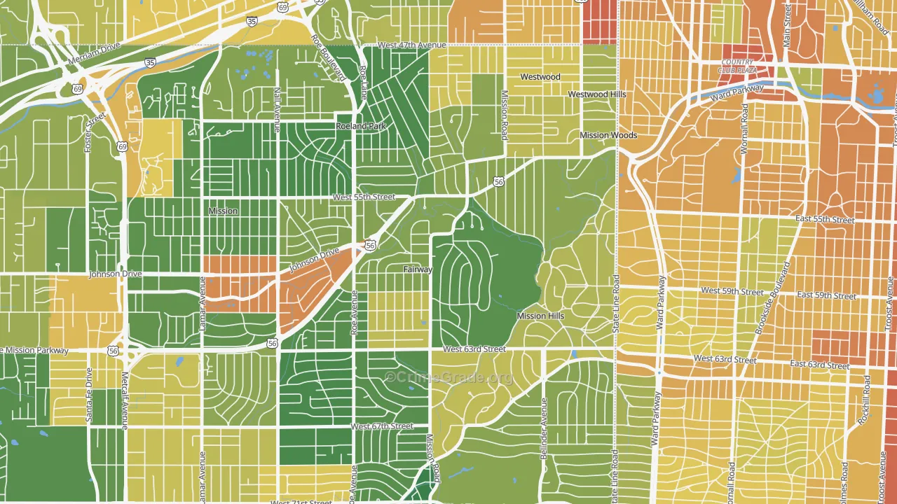 Fairway, KS Map of Murder Rates