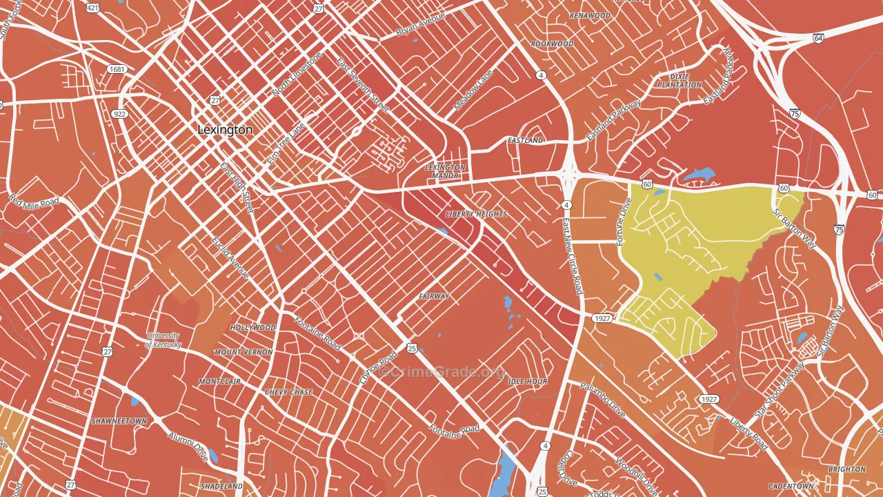 Fairway-Liberty Heights, Lexington, KY Map of Murder Rates