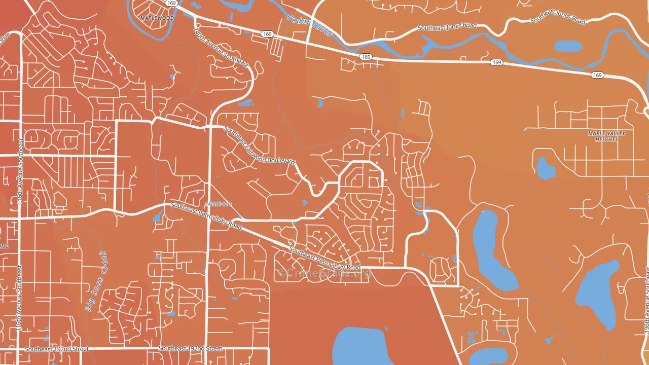 Fairwood Greens, Fairwood, WA Map of Murder Rates