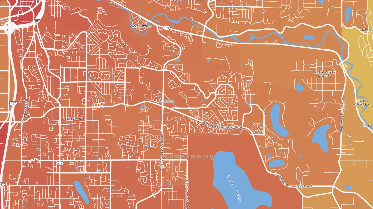 Fairwood, WA Map of Murder Rates