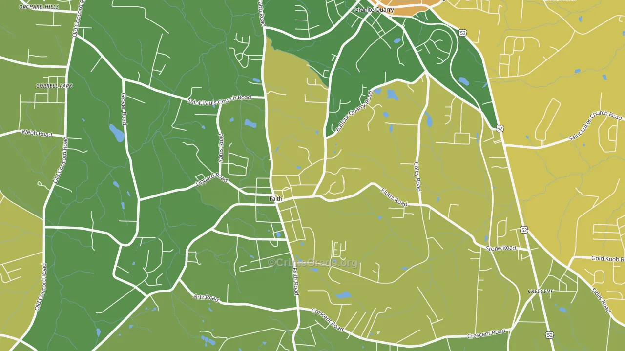 Faith, NC Map of Murder Rates