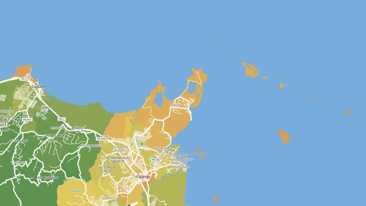 Fajardo, PR Map of Murder Rates