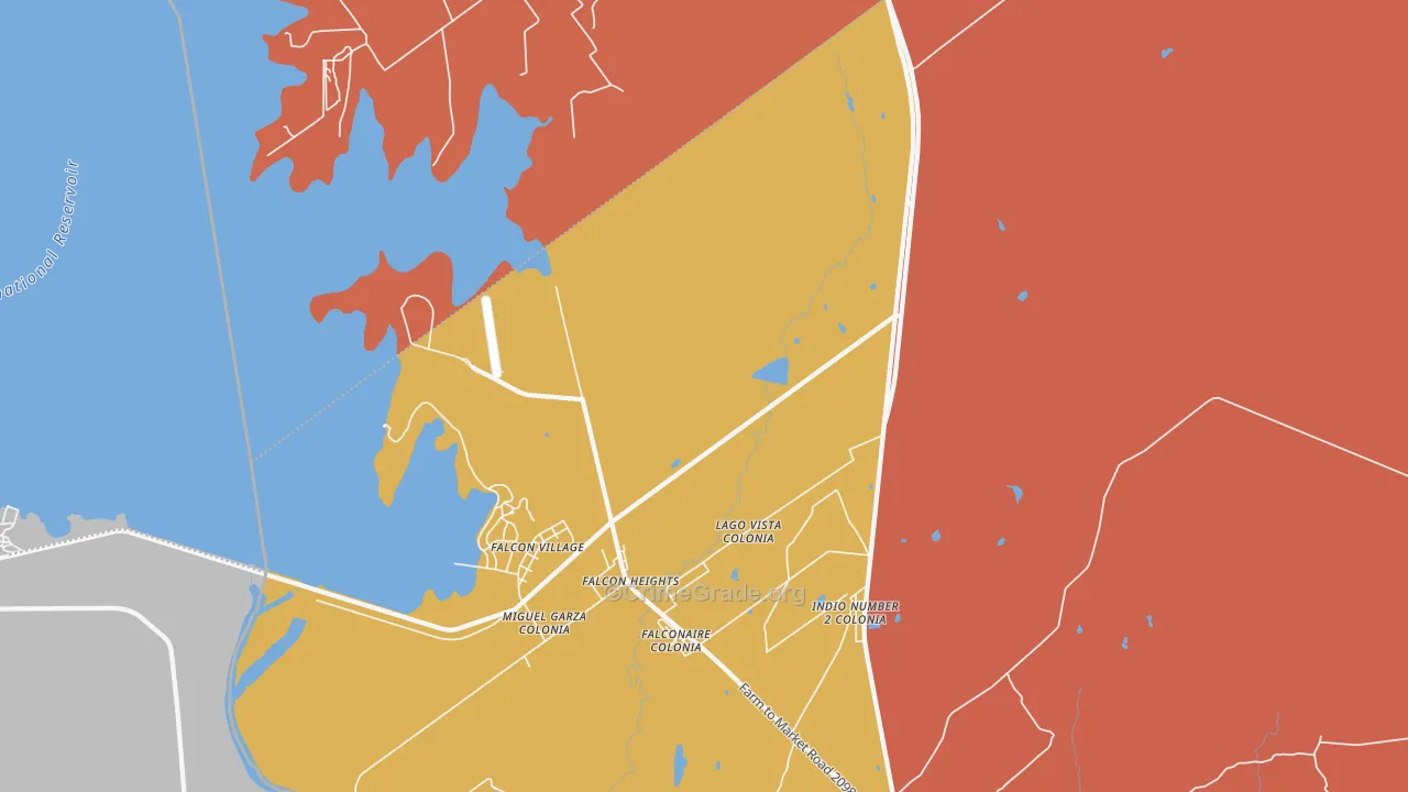Falcon Heights, TX Map of Murder Rates