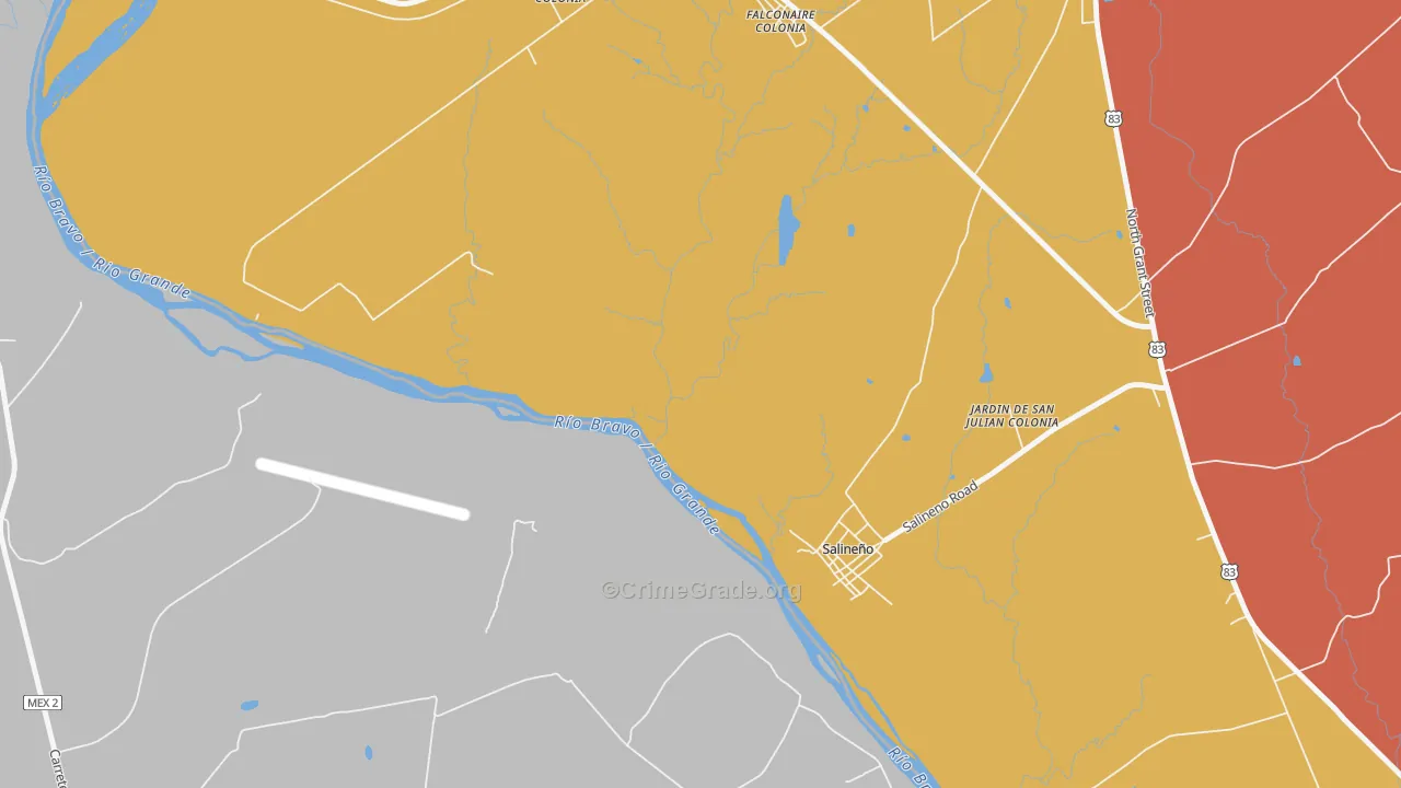 Falcon Village, TX Map of Murder Rates