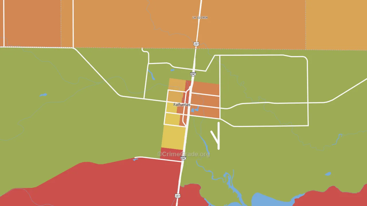 Falfurrias, TX Map of Murder Rates