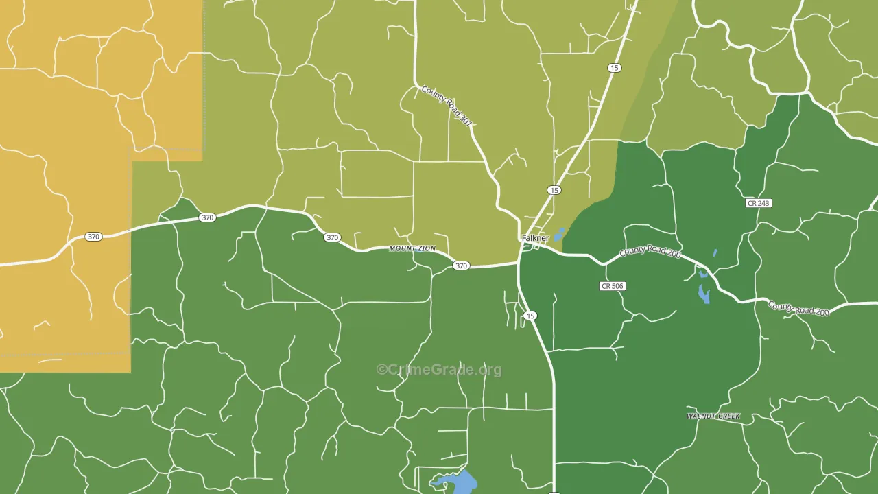 Falkner, MS Map of Murder Rates