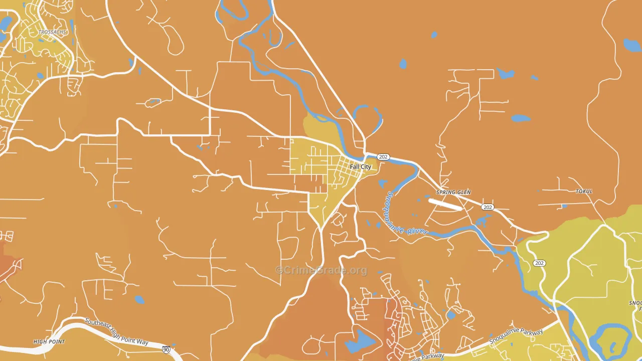 Fall City, WA Map of Murder Rates