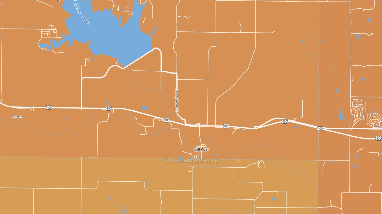 Fall River, KS Map of Murder Rates