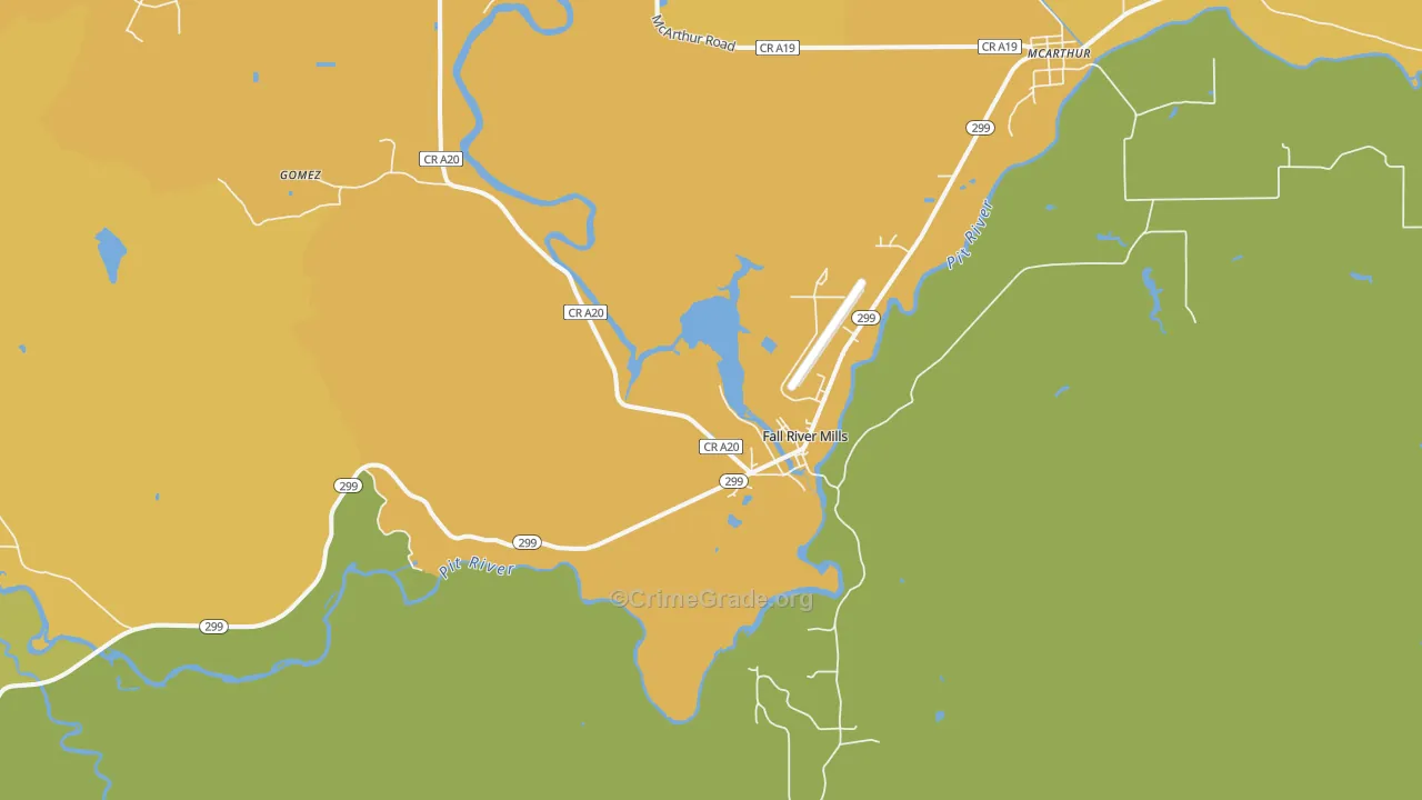 Fall River Mills, CA Map of Murder Rates