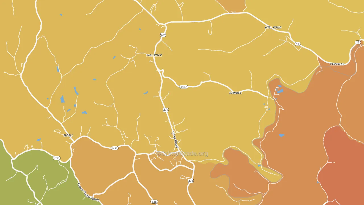 Fall Rock, KY Map of Murder Rates