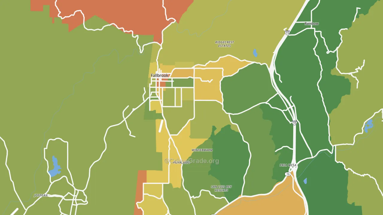 Fallbrook, CA Map of Murder Rates