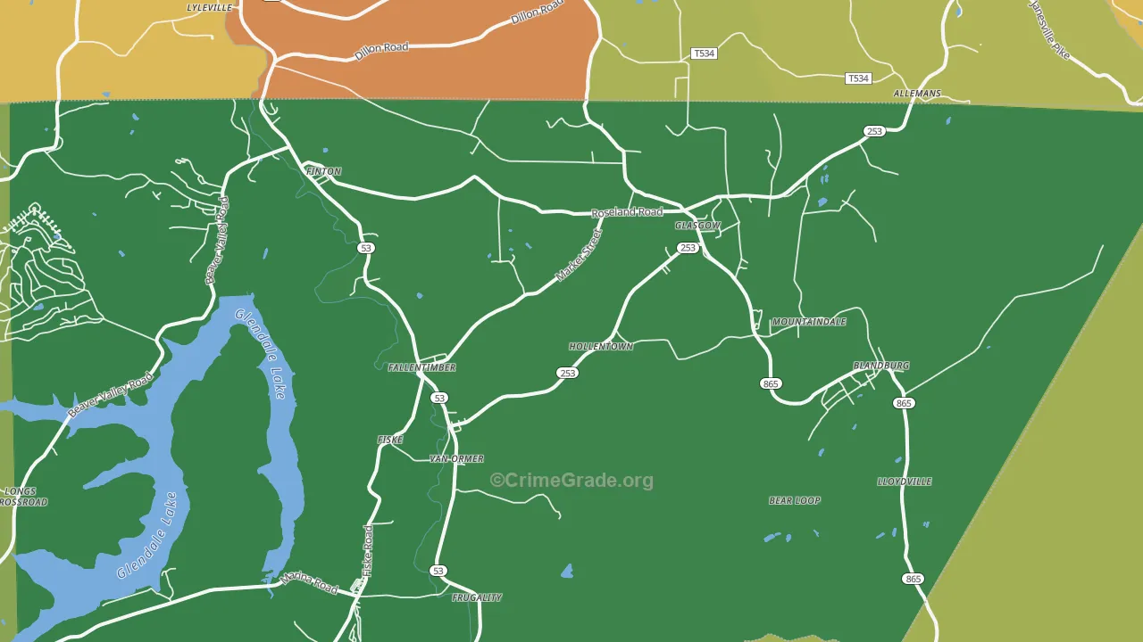 Fallentimber, PA Map of Murder Rates
