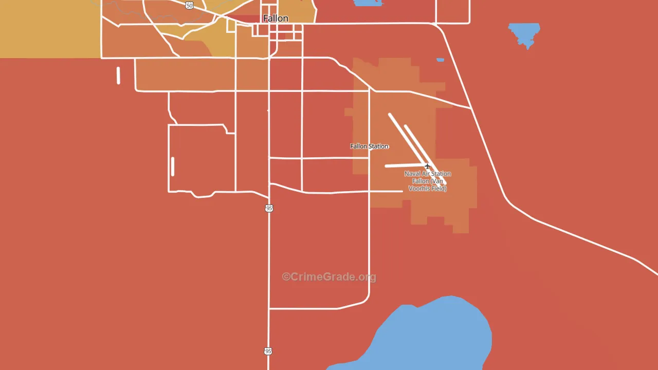 Fallon Naval Air Station, NV Map of Murder Rates