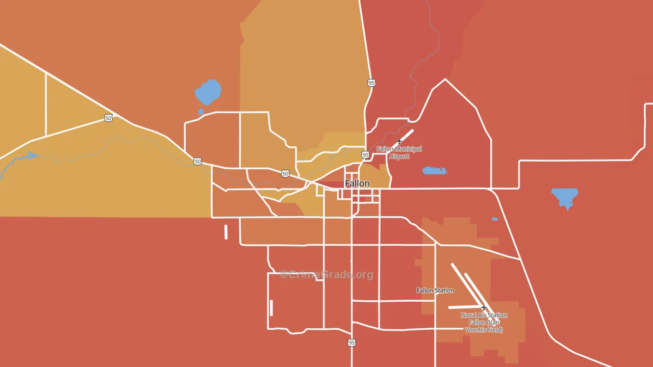Fallon, NV Map of Murder Rates
