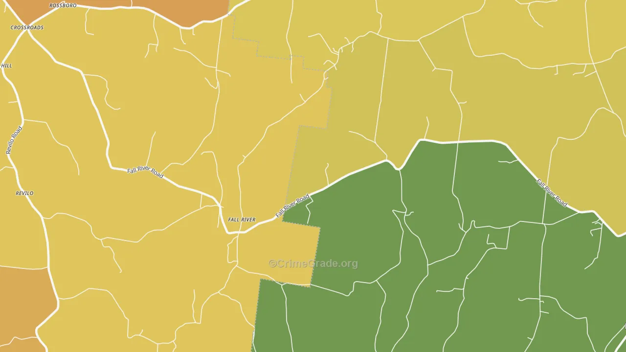 Fallriver, TN Map of Murder Rates