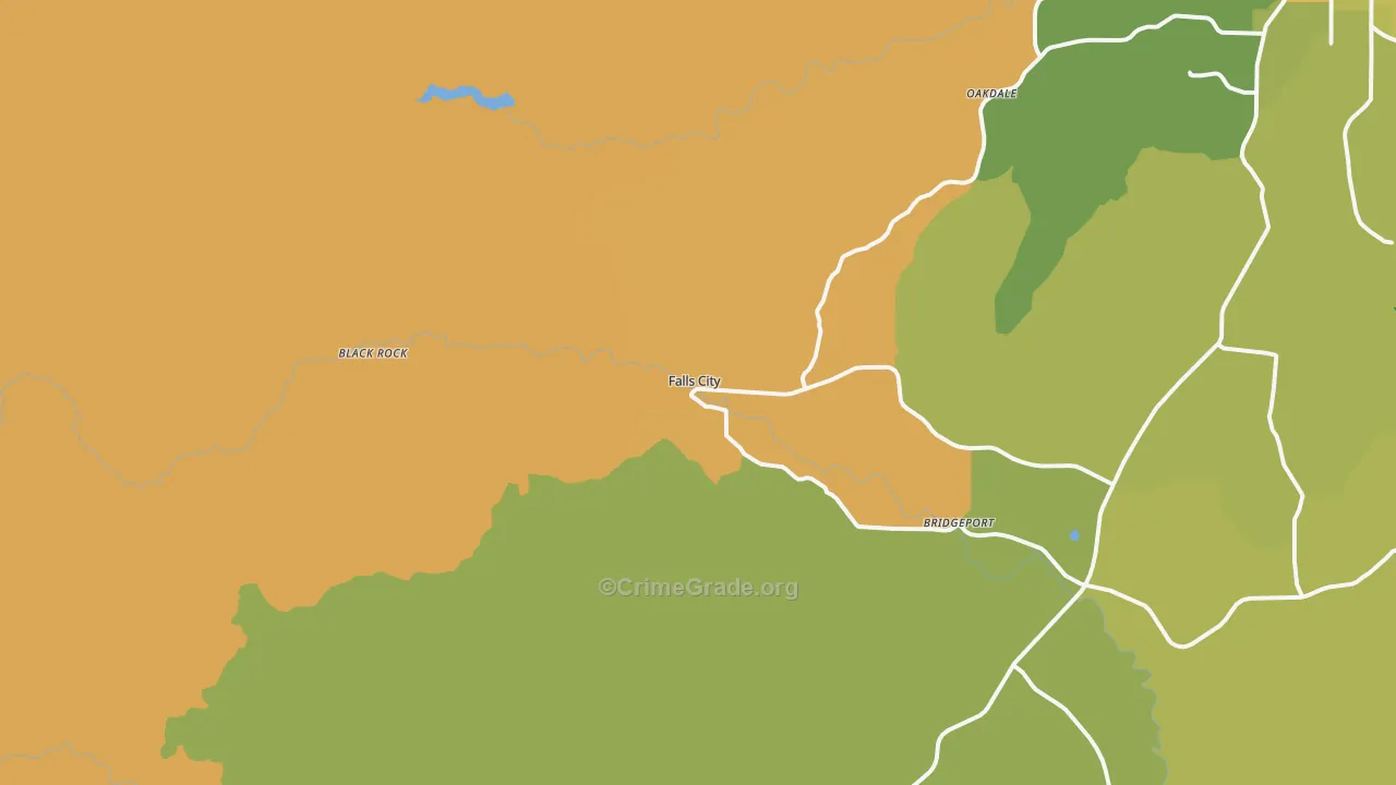 Falls City, OR Map of Murder Rates