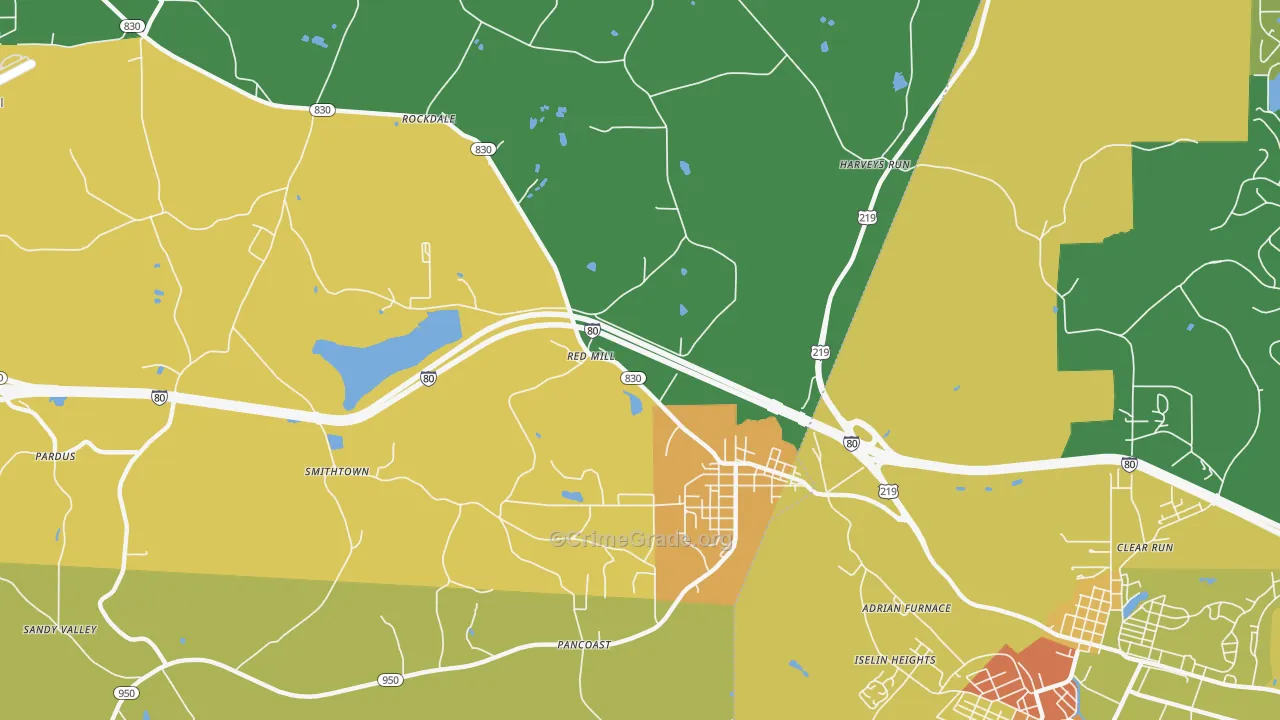 Falls Creek, PA Map of Murder Rates
