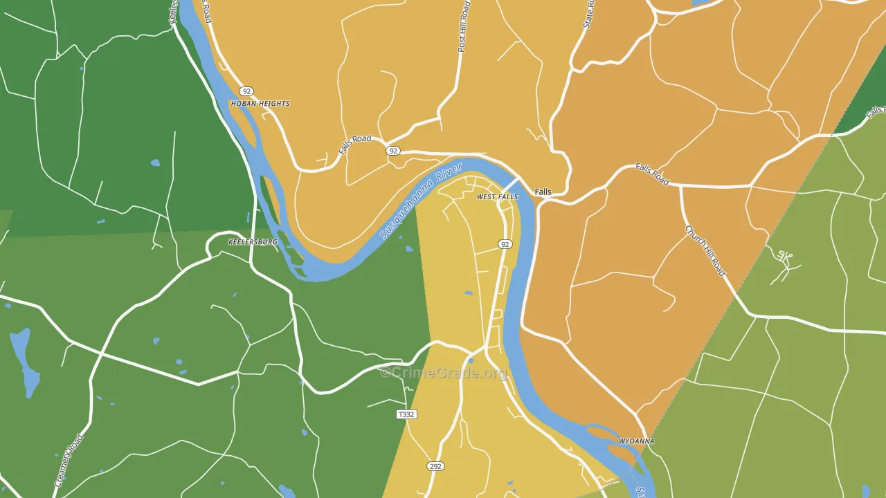 Falls, PA Map of Murder Rates