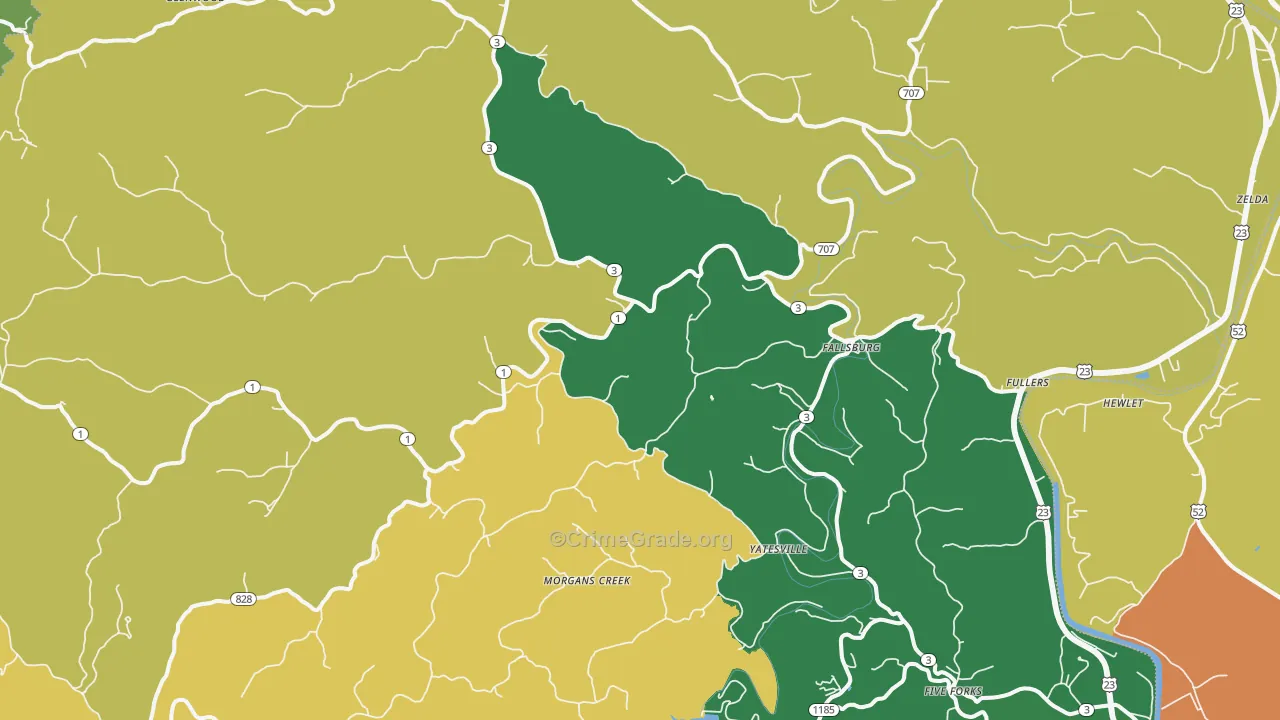 Fallsburg, KY Map of Murder Rates
