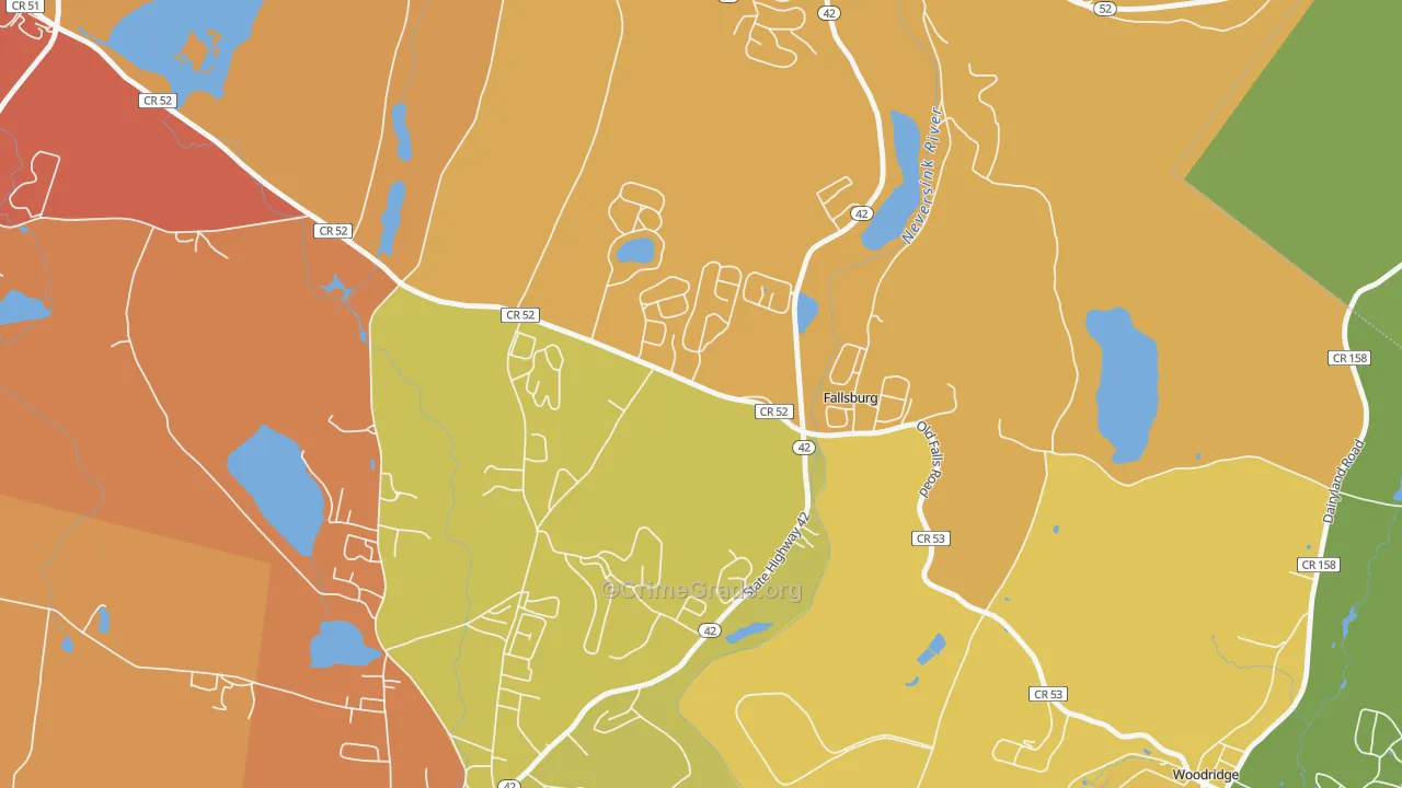 Fallsburg, NY Map of Murder Rates