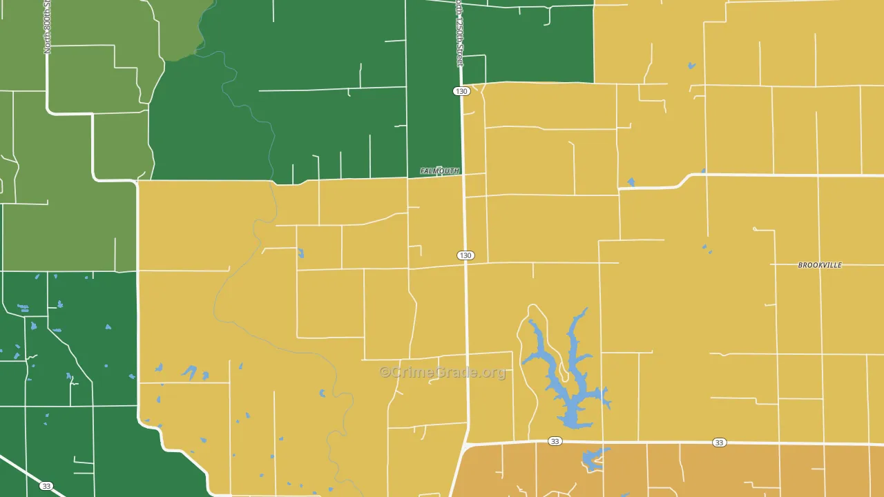 Falmouth, IL Map of Murder Rates