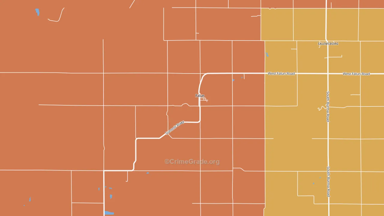 Falun, KS Map of Murder Rates
