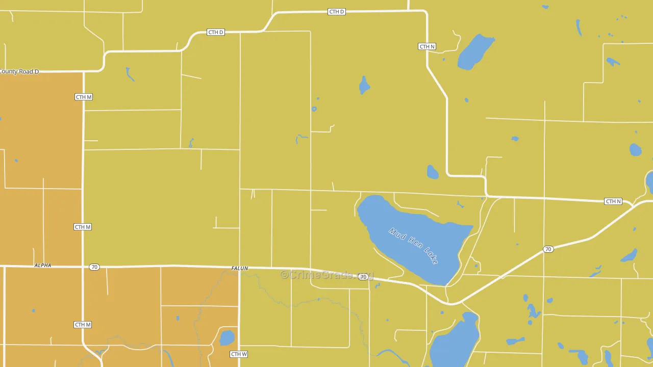 Falun, WI Map of Murder Rates