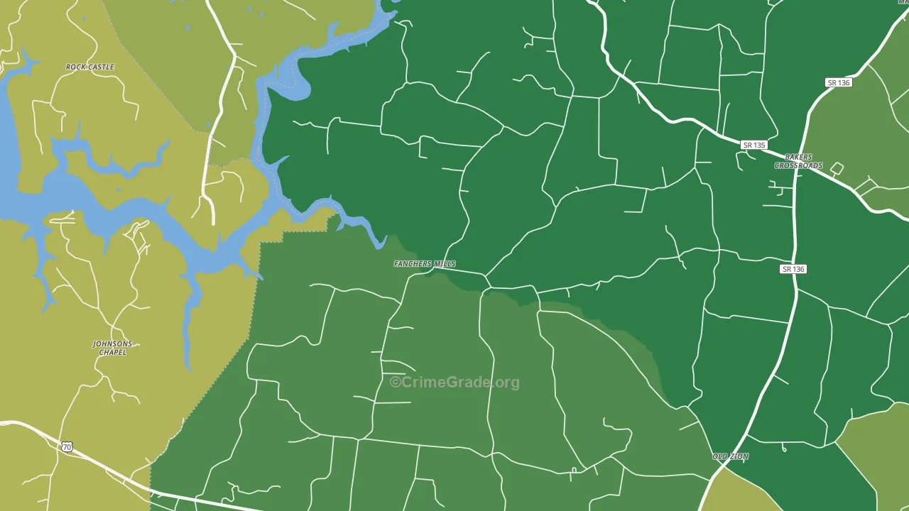 Fanchers Mills, TN Map of Murder Rates