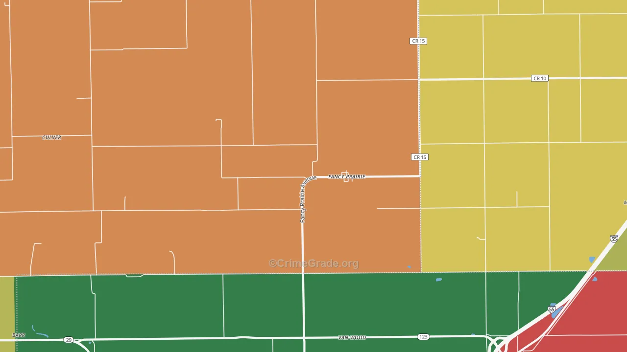 Fancy Prairie, IL Map of Murder Rates