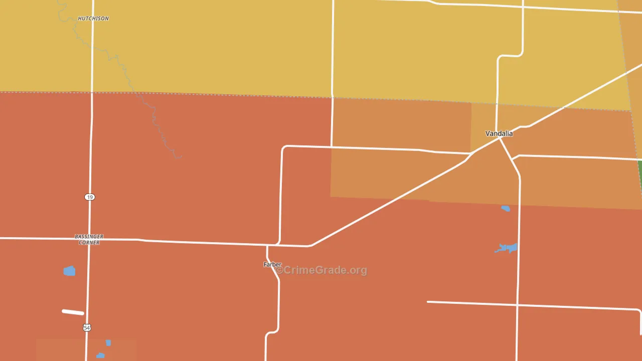 Farber, MO Map of Murder Rates