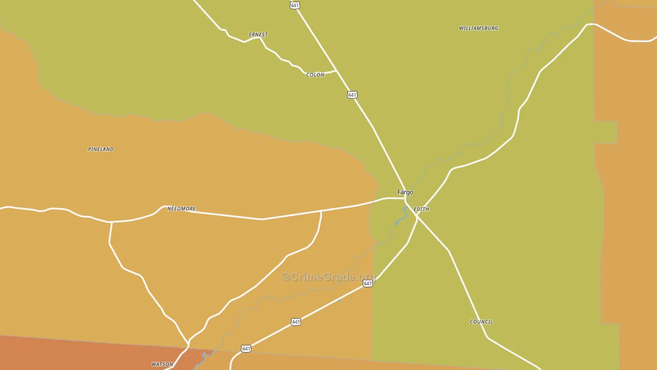 Fargo, GA Map of Murder Rates