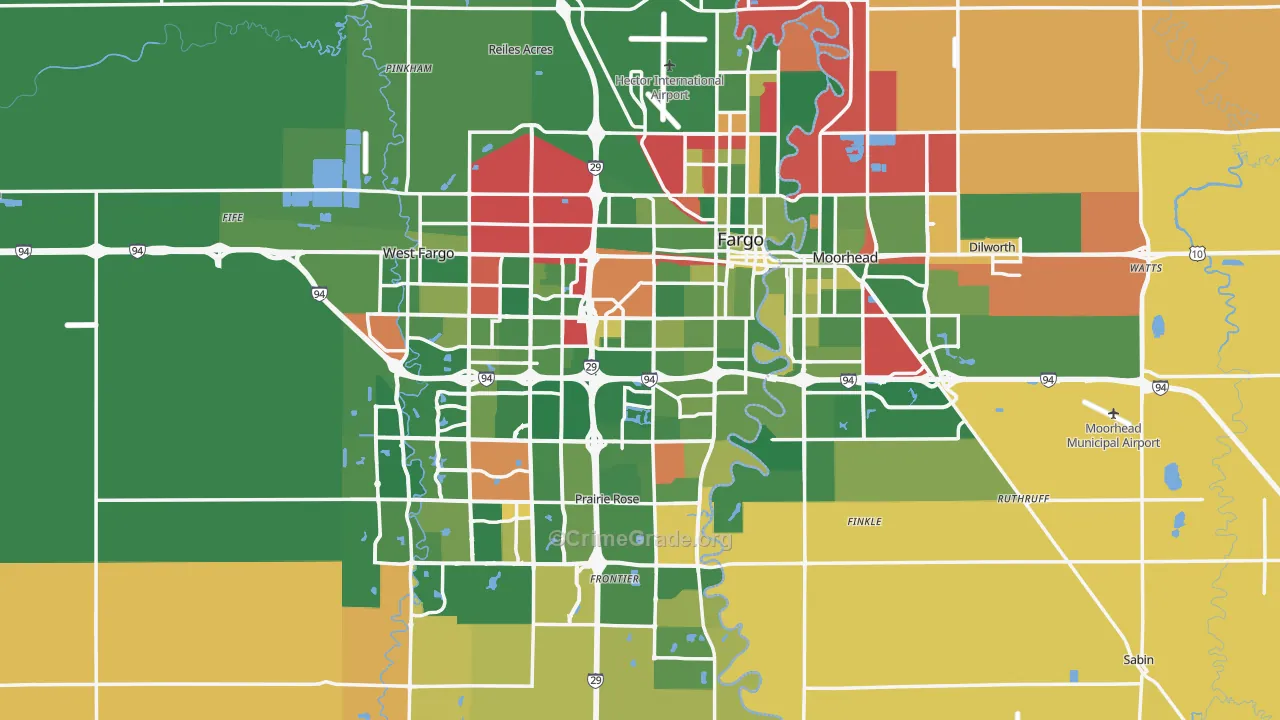Fargo, ND Map of Murder Rates