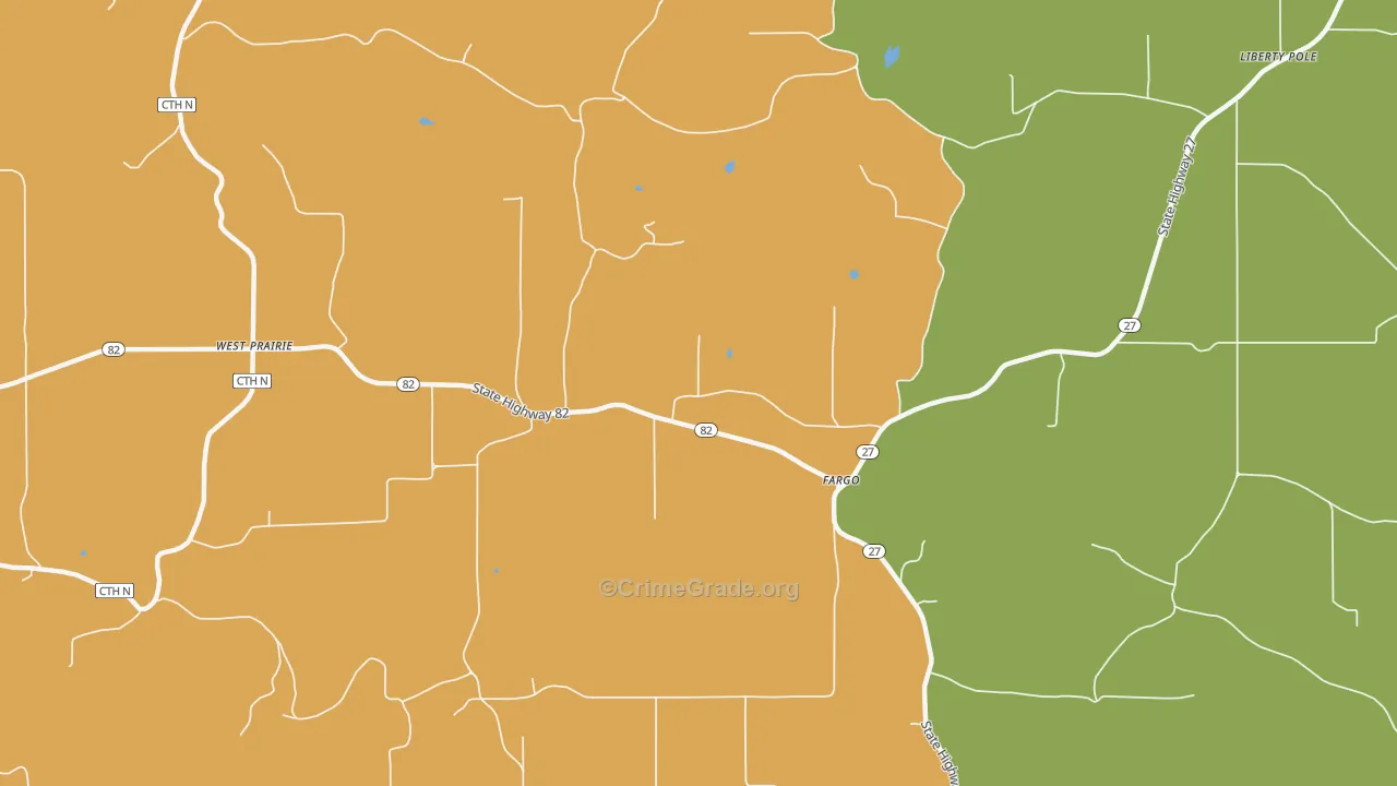 Fargo, WI Map of Murder Rates