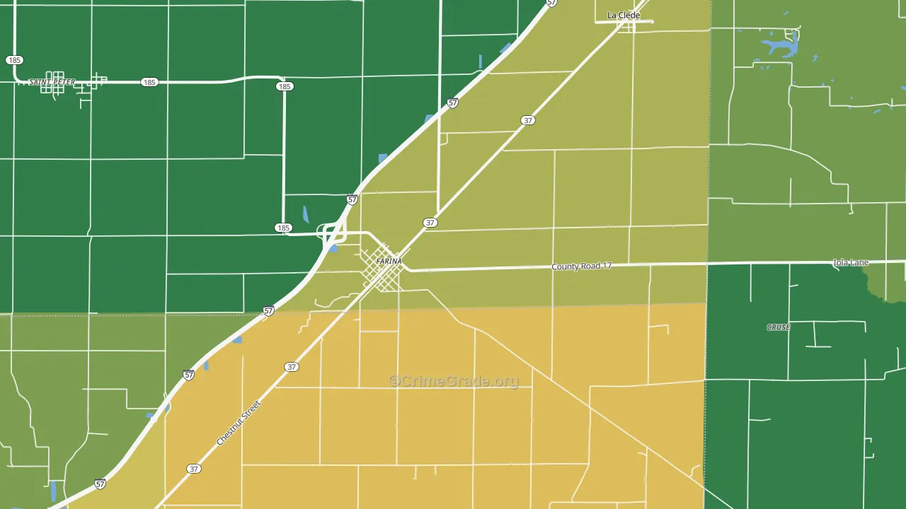 Farina, IL Map of Murder Rates