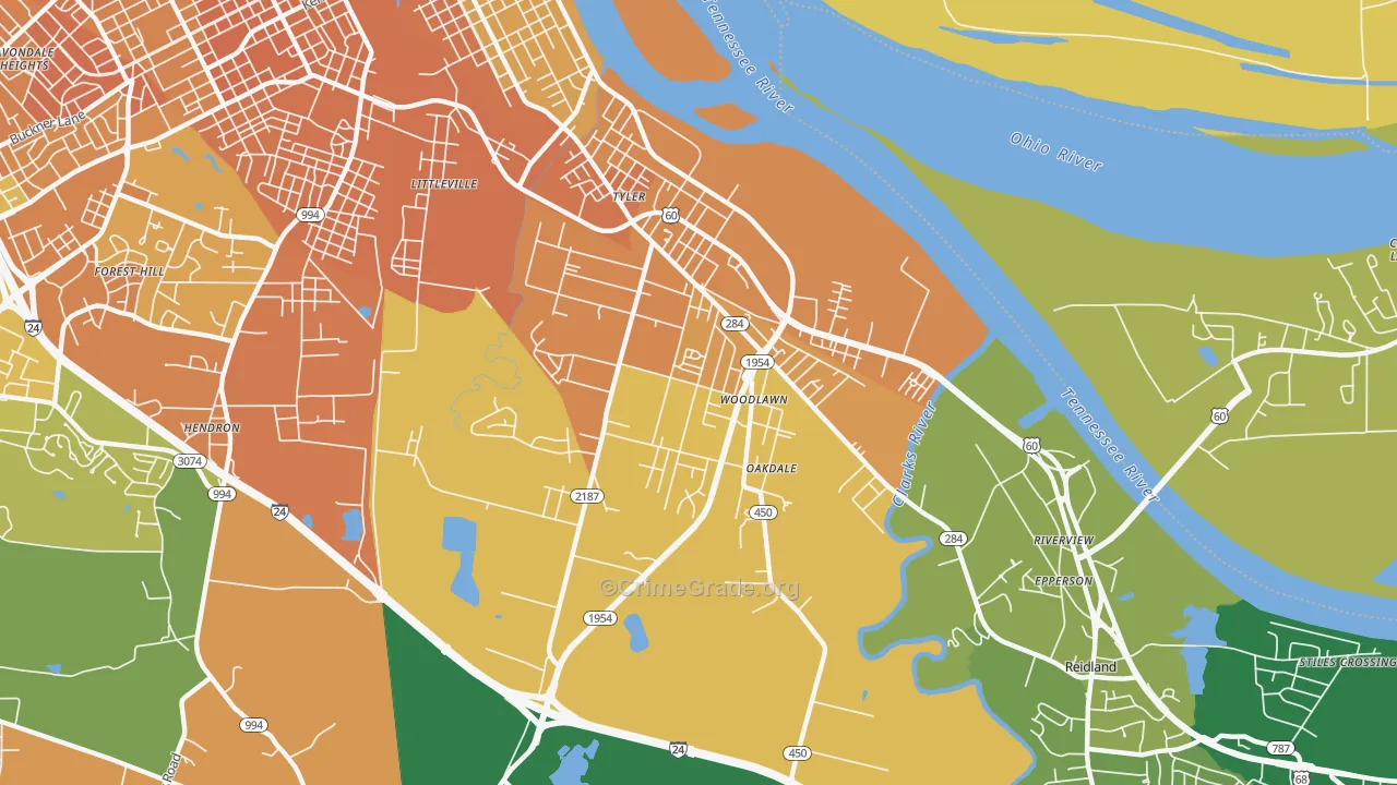 Farley, KY Map of Murder Rates