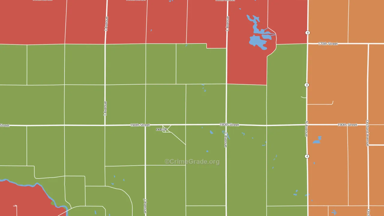 Farlin, IA Map of Murder Rates