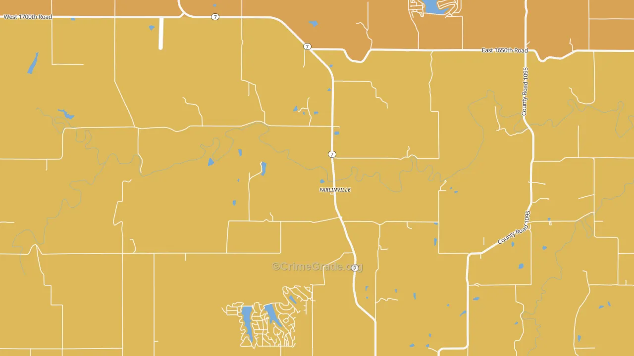 Farlinville, KS Map of Murder Rates
