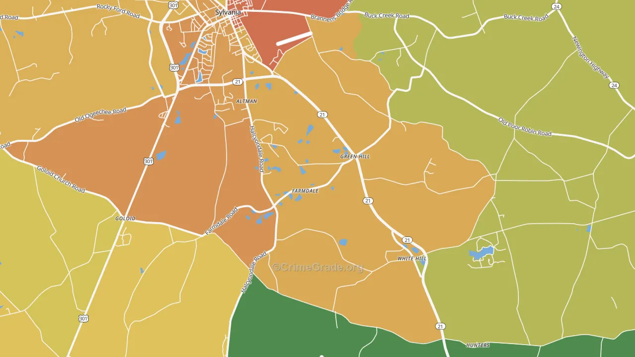 Farmdale, GA Map of Murder Rates