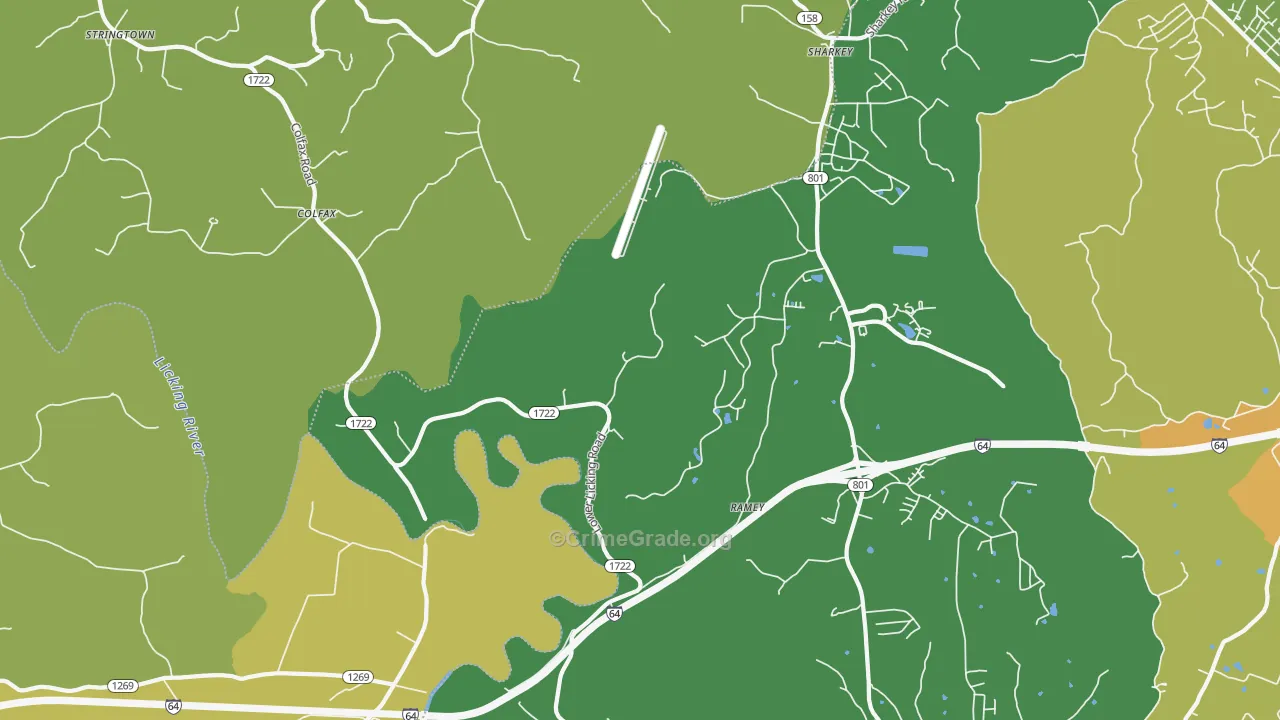 Farmers, KY Map of Murder Rates