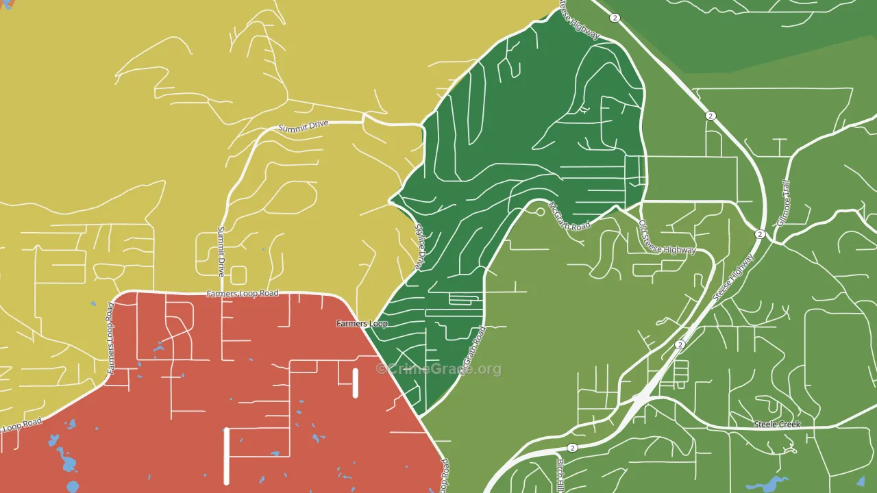 Farmers Loop, AK Map of Murder Rates