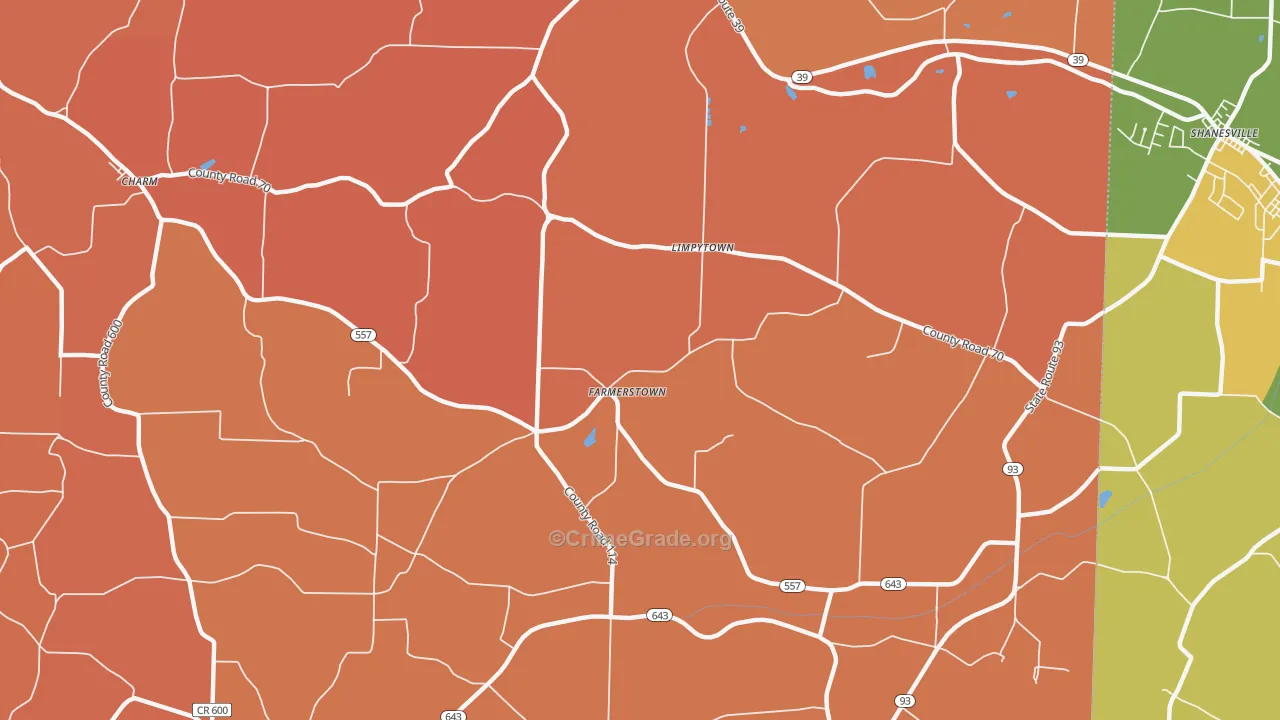 Farmerstown, OH Map of Murder Rates