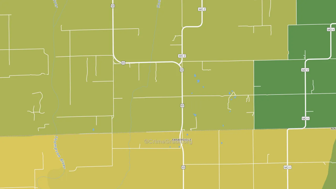 Farmersville, MO Map of Murder Rates