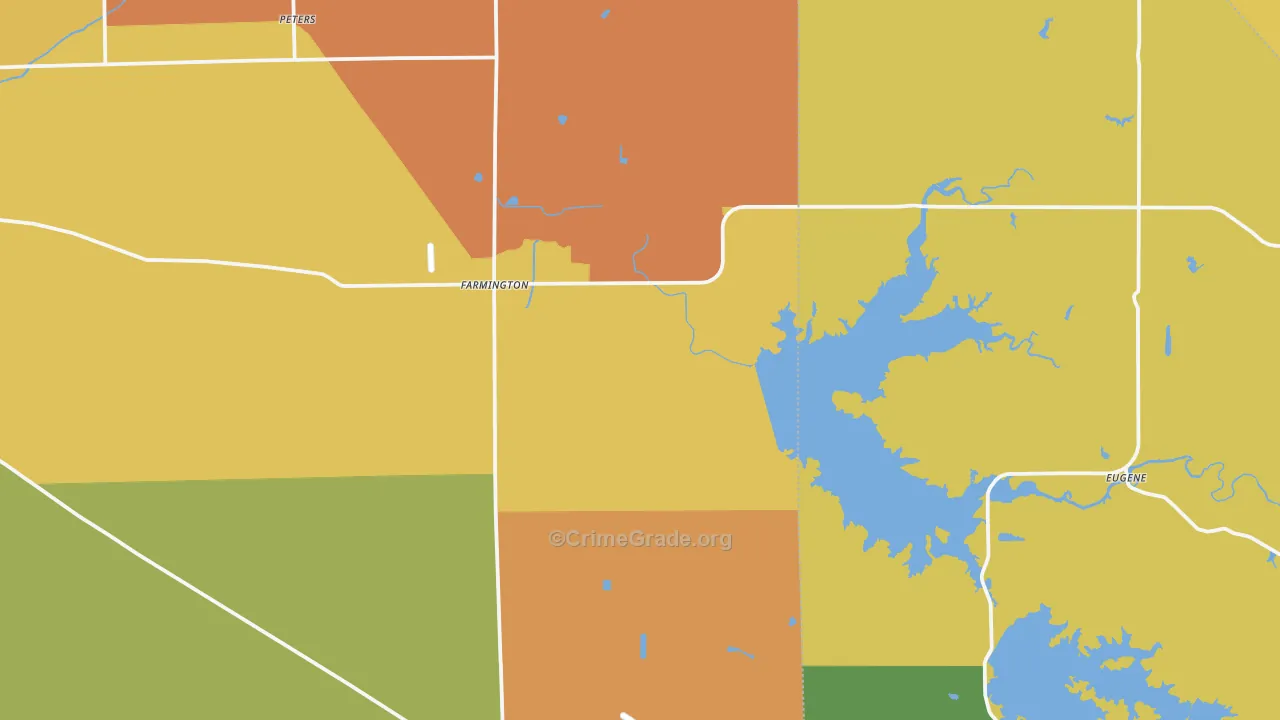 Farmington, CA Map of Murder Rates