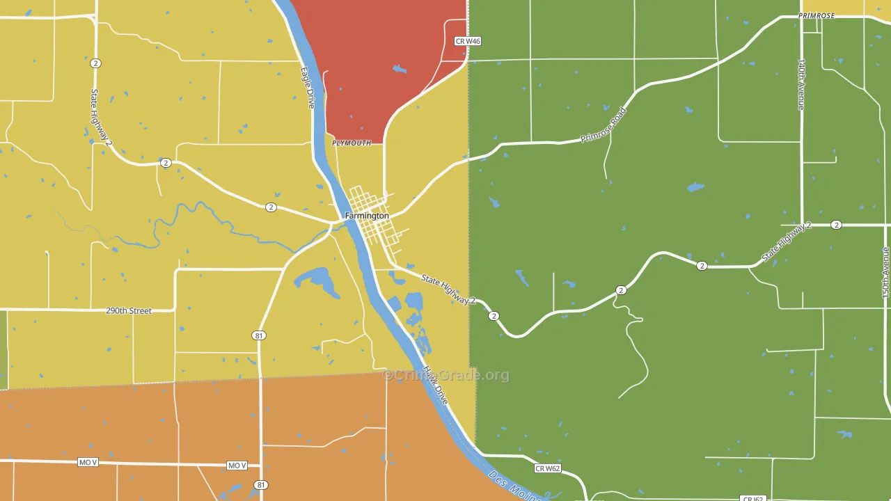 Farmington, IA Map of Murder Rates